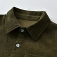 thumbnail image 3 of XBASW Baby Toddler Boys Corduroy Shirt Jacket Long Sleeve Army Green Blouses Solid Color Winter Autumn Dress Shirt Tops for Boys 1-5T, 3 of 6