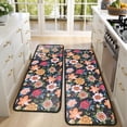 thumbnail image 4 of Kitchen Rugs Sets Of 2,Pioneer Flower Floral Print Pattern Anti Fatigue Kitchen Mat Rugs Non Slip Washable,Decorative Kitchen Floor Mats for Kitchen,Sink,Laundry,17"x47"+17"x47", 4 of 5