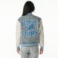 thumbnail image 2 of Women's The Wild Collective Denim Detroit Lions Denim Varsity Full-Snap Jacket, 2 of 4