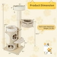 thumbnail image 3 of Demi Bonn 61" Cat Tree with Scratching Post, Cat Tower with with 2 Stoery Cat Condo and Top Perch, Multi-Platform Cat Tree House, Beige, 3 of 9