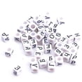 thumbnail image 1 of 100 Uds. 6mm letras rusas alfabeto cuadrado blanco cuentas acrílicas accesorios de joyería artesanal DIY, 1 of 6