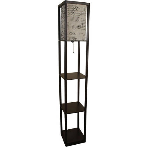 Mainstays Shelf Floor Lamp with Script Shade