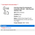 thumbnail image 2 of Front Door Hinge Pin & Bushing Kit - Compatible with 2001 - 2006 Chevy Suburban 1500 2002 2003 2004 2005, 2 of 3
