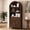 Walnut, variant on Rophefx 70.8" Tall Arched Cabinet,Walnut Wood Storage Bookcase Cabinet with Drawer,5-Tier Arched Bookshelf with Doors for Living Room, Kitchen,Offic,Bedroom