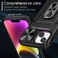 thumbnail image 4 of SaniMore for iPhone 12 Stand Case, Slide Camera Cover 360 Degree Rotating Kickstand Magnetic Car Mount Hybird Tri-layer Rugged Shell Military-grade Shockproof Anti-drop Cover, Black, 4 of 10
