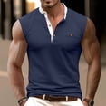 thumbnail image 1 of Weiqiqre Men Tank Tops Classic Button Basic Sleeveless Shirt Solid Color Cotton Tees Golf Stylish Tops, 1 of 9