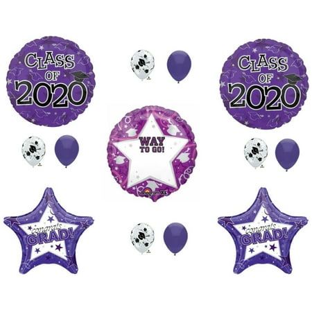 PERSONALIZE! Graduation Class of 2020 PURPLE Party Balloons Decoration Supplies