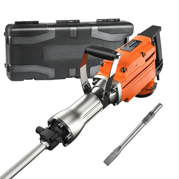 VEVOR Demolition Jack Hammer, 2200W Electric Jackhammer Heavy Duty, 1350 BPM Concrete Breaker 2pcs Chisels Bit Chipping W/Case