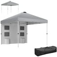 thumbnail image 1 of Outsunny 10' x 10' Pop Up Canopy Tent with Sidewall, UPF50+, Light Grey, 1 of 10
