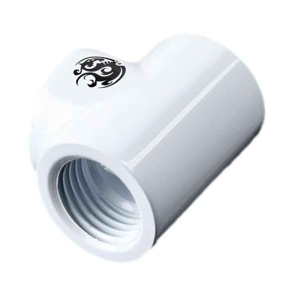 Bitspower T-Block Fitting with Triple G1/4" Female, Deluxe White