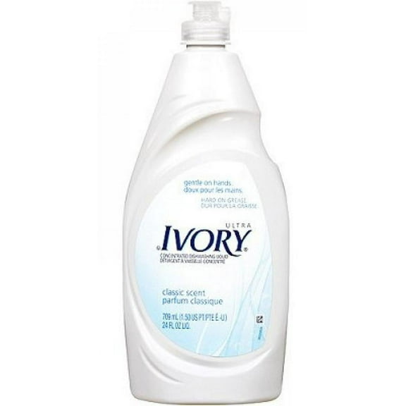 Ultra Ivory Dish Detergent, 24 ounce Bottle, Classic Scent, 10 Count
