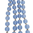 thumbnail image 5 of DecMode Handmade Round Long Frosted Light Blue Glass Garland with Tassel with Knotted Brown Jute, 5 of 11