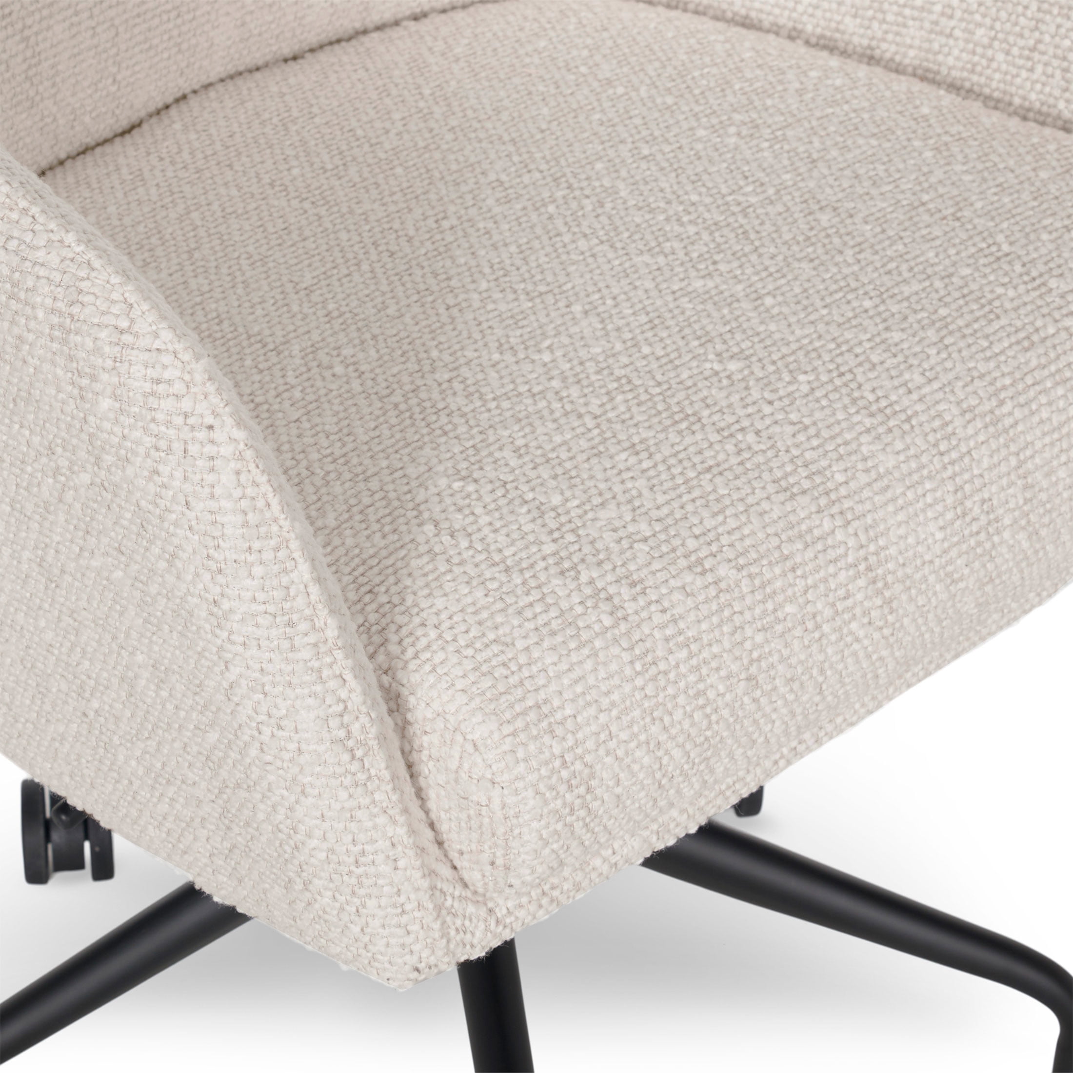 Better Homes & Gardens Juliet Office Chair, Ivory Boucle and Matte Black