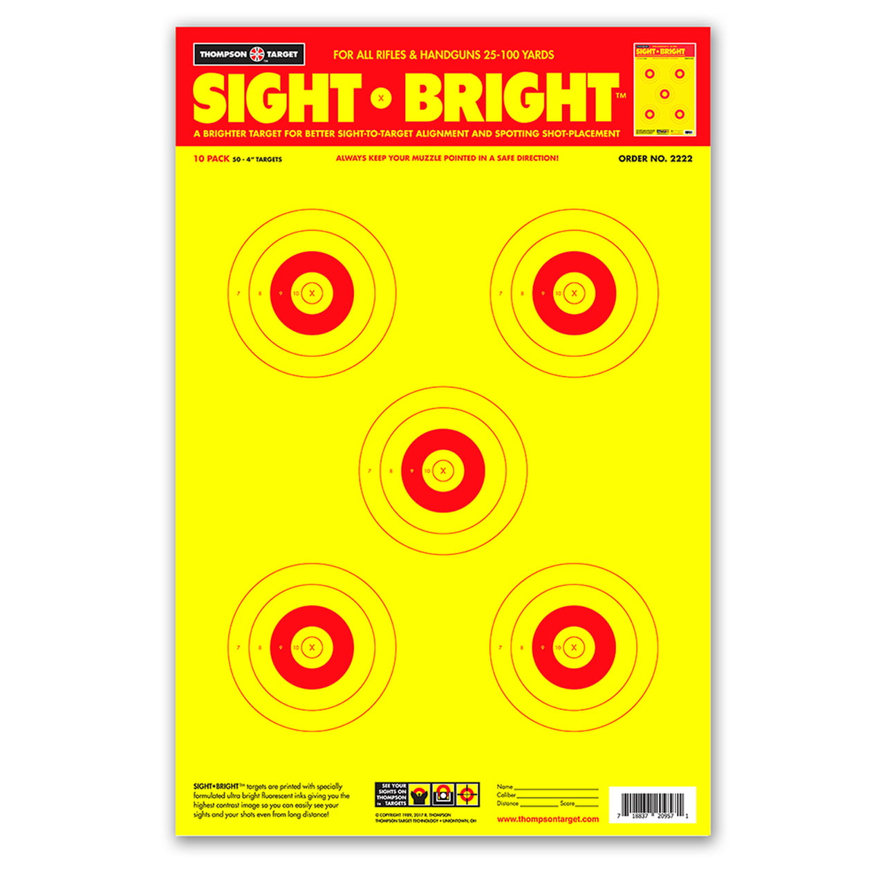 Bullseye Paper Shooting target Shots Burst Bright Fluorescent 50packs 12x18" 
