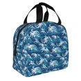 thumbnail image 2 of Fotbe Sea Water Wave Bolsa Térmica con Estampado y Forro de Aluminio Grueso Bolsa de Almuerzo con Bolsillo Frontal para Hombres y Mujeres, Ideal para Trabajo, Escuela, 2 of 8