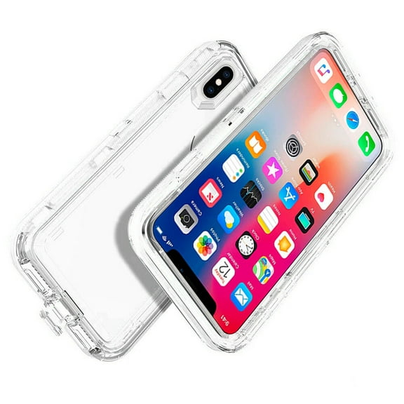 SOATUTO iPhone X Case,Heavy Duty Defender Cover Full Armor Body Shockproof Protection Bumper,3 in1 Layers Hybrid TPU Rugged Rubber with Hard PC Panel Compatible with iPhone X/XS(Clear)