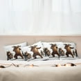 thumbnail image 7 of Ambesonne Funny Bear Throw Pillow Cover 4 Pack, Dancing Huge Glasses, 16", Chocolate White, 7 of 7