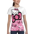 thumbnail image 5 of Hello Kitty T Shirts For Girls Boys, 3d Print Cartoon Graphics T Shirt, Youth Crewneck T-Shirt, Unisex Short Sleeve Top Tees Age 4-16 Years, 5 of 7