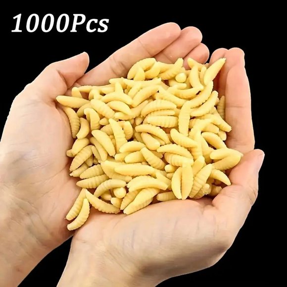 Wholesale 2cm 0.3g Maggot Soft Fishing Lure Silicone Smell Grub Fishing Worms Artificial Fishy Bait 1000/500/300/200/100/50PCS
