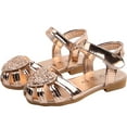thumbnail image 2 of Oalirro Flat Sandals Children Kids Girls Sandals Princess Heart Hollow Cut-outs Roman Beach Shoes, 2 of 5
