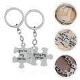 thumbnail image 7 of Raindrops Silver Metal Jigsaw Keychains with Lovely Letter Design for Bag Decoration and Car Keys, 7 of 7
