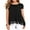 Black, variant on JWD Women's Tops Short Sleeve Lace Trim O-Neck A Line Tunic Blouse Black-Large
