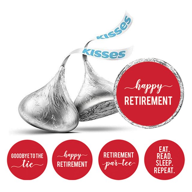 Darling Souvenir 190 Pcs Retirement Party Theme Stickers for chocolate Candy Labels-Red