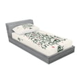 thumbnail image 2 of Ambesonne Christmas Fitted Sheet & Pillow Sham Set, Tree and Fairies, Twin, Red and Green, 2 of 2