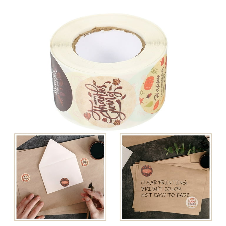 1 Roll of Decorative Seal Stickers Thanksgiving Envelope Stickers Delicate Envelope Seals