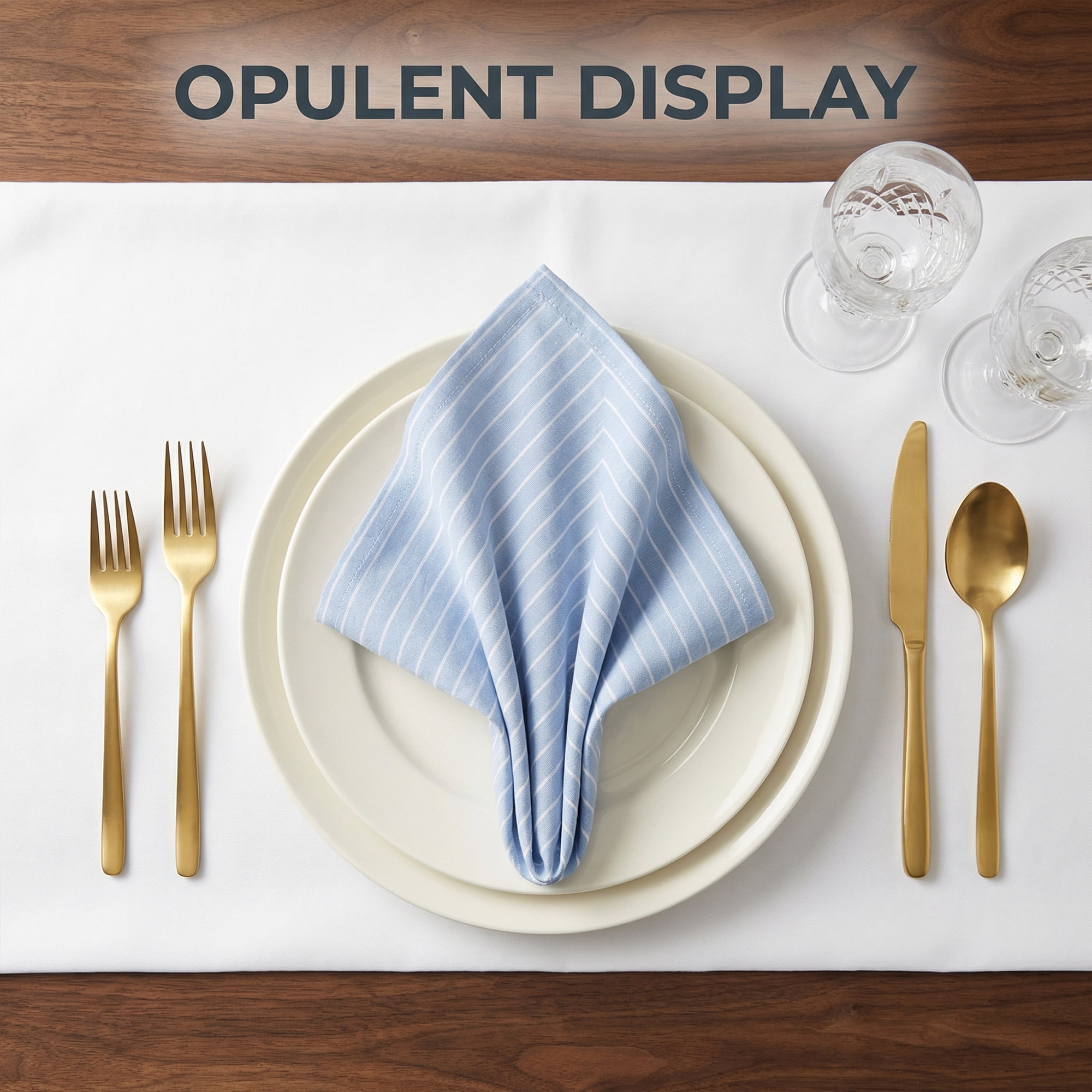 Unique Bargains 6Pcs Washable Reusable Table Dinner Napkins Light Blue 24x16inch