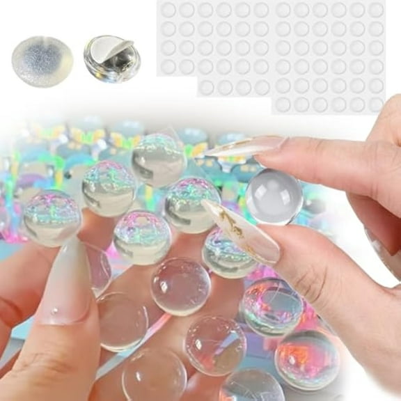 Clear Type Nail Friendly Stickers, Typing Stickers for Long Nails, Raised Nail Art Silicone Keyboard to Protect Suitable Laptop, Desktop, Calculator Keycap Device(32pcs,0.47in)