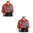 thumbnail image 2 of Qarigey Hombres Mujeres Camisa de playa Casual Manga corta Simple Dragon Top Transpirable Estilo étnico Camiseta para viajes diarios Rojo Rojo S 2piezas, 2 of 6
