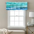 thumbnail image 3 of Rod Pocket Window Valances Abstract Marble Ombre Blue Ocean Wave Short Kitchen Curtains Nautical Coastal Sea Window Treatment Drapes for Bedroom Bathroom Living Room 42x18In,1 Panel, 3 of 9