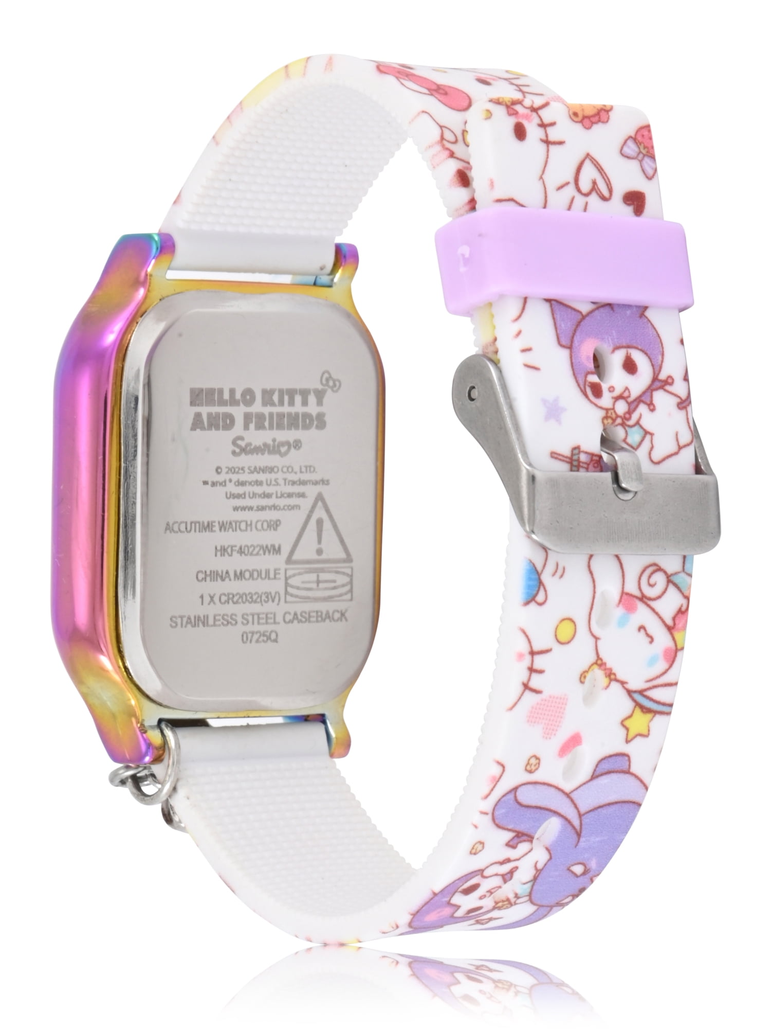 Hello Kitty and Friends Unisex Child Lavender LCD Watch with Charm, HKF4022WM