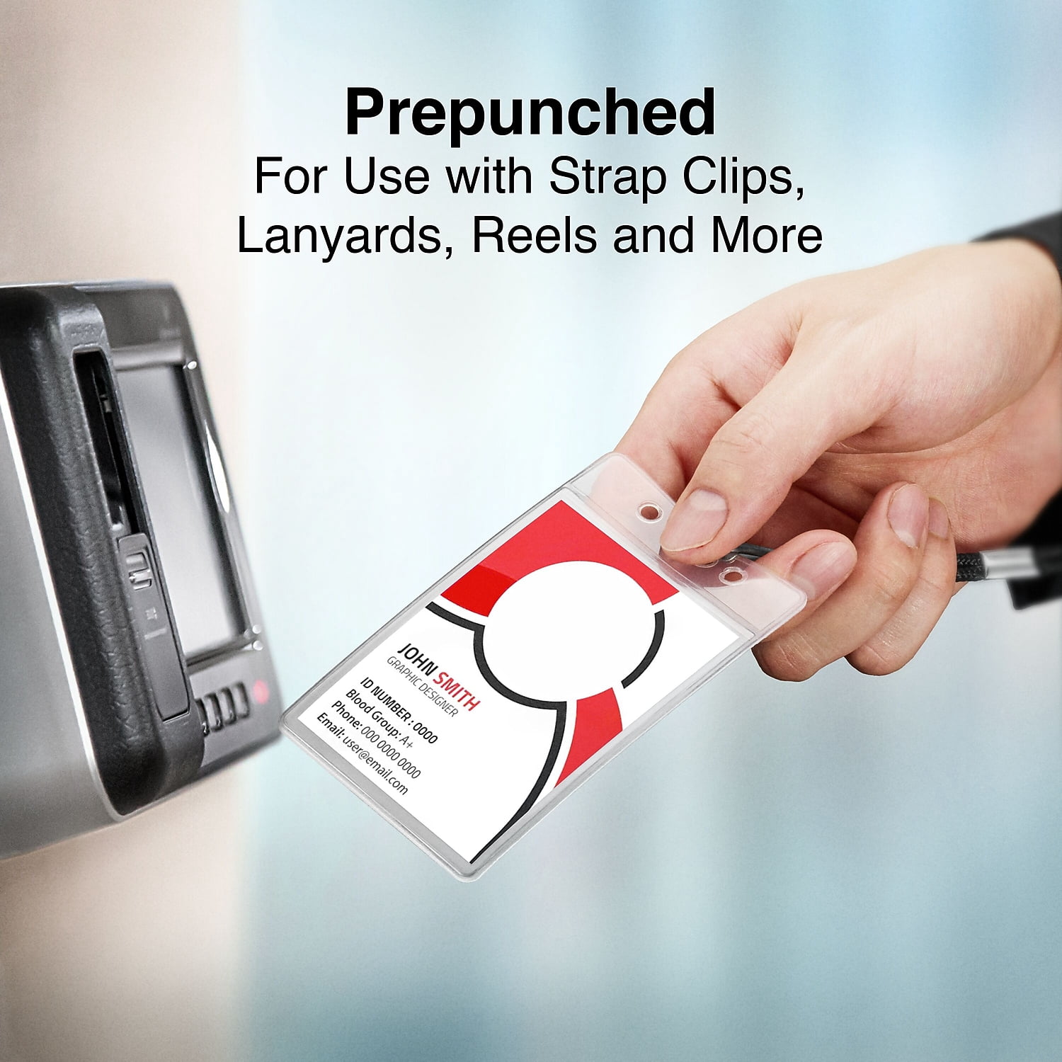Staples ID Badge Holders 3-1/2" x 2-1/2" Vinyl Clear 50/Pack (37868-CC) 61308/37868