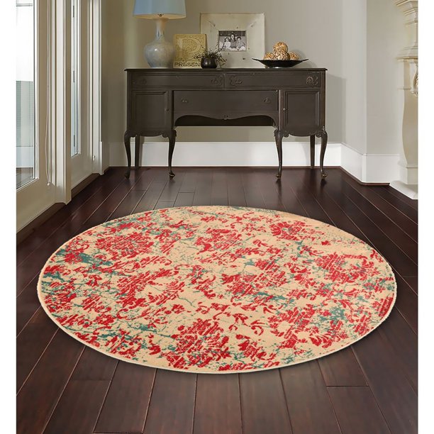 Alfombra Turca Decorativa Redonda Sams depot Vintage Passion Fruit 150x150 cm