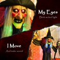 thumbnail image 4 of Outsunny Animated Halloween Decoration, Animatronics Witch, Orange, 4 of 10