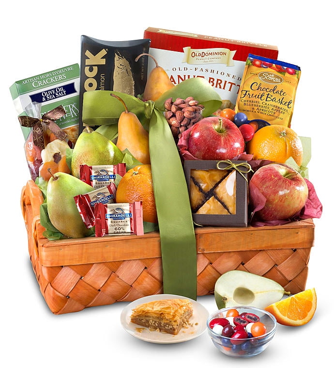GreatFoods Kosher Fruit and Sweets Deluxe Gift Basket