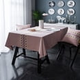 thumbnail image 4 of Rectangular Tablecloth,Japanese Solid Color Embroidery Tablecloth And Matching Pillow,Cotton Linen Tablecloth For Living Room Restaurant Party Festival-Pink-Pillowcase45*45cm, 4 of 7