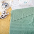 thumbnail image 2 of Flxxie Ultra Soft Warm Cozy Flannel Fluffy Fuzzy Toddler Blanket, Striped Design Baby Plush Blanket for Boys or Girls, 30" x 40", Mint, 2 of 5