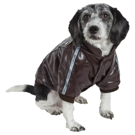 Pet Life ® 'Wuff-Rider' Fashion Suede Stitched Dog Jacket