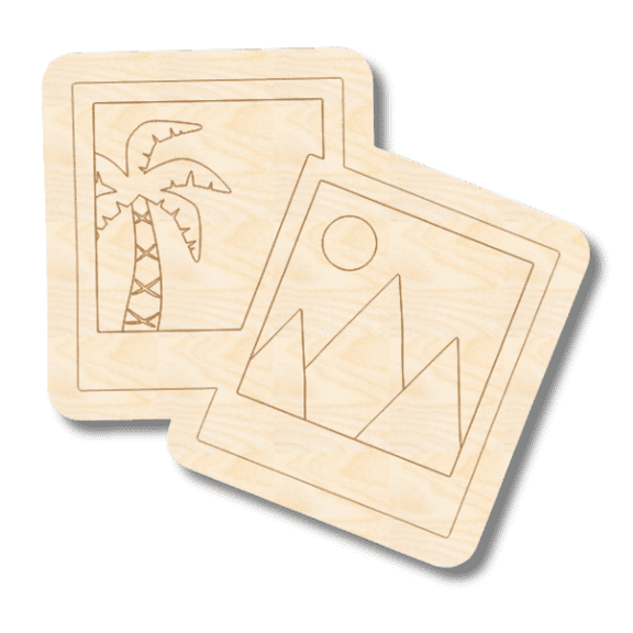 Unfinished Wood Etched Picture Shape | Paint By Line Crafts 20" / 1/8"