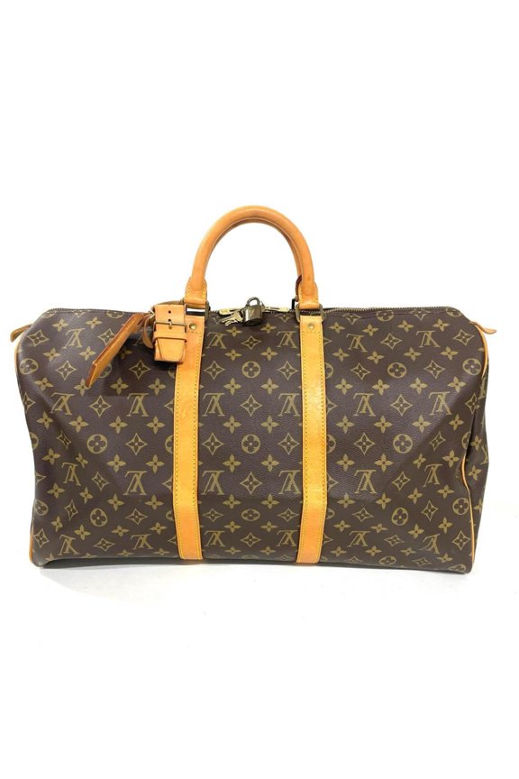 Pre-Owned Louis Vuitton Keepall 50 Boston Bag, Monogram Canvas, M41426, Brown, Gold Hardware