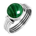 thumbnail image 1 of 925 Silver Ring For Women - Men Green Natural Malachite Stone Silver Ring Size 12.5 May Birthstone Fashion Silver Ring Size 12.5 Gift For Girl Friend On Anniversary 925 Gemstone Silver Jewelry, 1 of 1