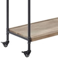 thumbnail image 4 of Vida 38 Inch Serving Bar Cart, Pipe Frame, Locking Casters, Brown, Black- Saltoro Sherpi, 4 of 5