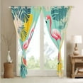 thumbnail image 3 of Pink Flamingo 30%-50% Blackout Curtains Green Palm Leaves Curtains Hawaii Vacation Style Bedroom Curtains Flamingo Decor Window Curtains Romantic Themed Curtains,84"Wx84"L, 3 of 5