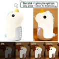 thumbnail image 4 of Children's Alarm Clock, Unicorn Rechargeable Illuminated Alarm Clock, Adjustable 3 Colors Silicone Baby Night Light with Alarm Clock(Purple), 4 of 4