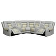 thumbnail image 2 of Hybition Manual Recliner Sectional Sofa Set PU Leather L-Shaped Couch Beige, 2 of 8