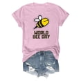 thumbnail image 4 of Graphic Tees for Women Casual Short Sleeve Graphic Print Tee for Everyday Wear Comfortable Crew Neck Top for Women’s Wardrobe Pink L, 4 of 5