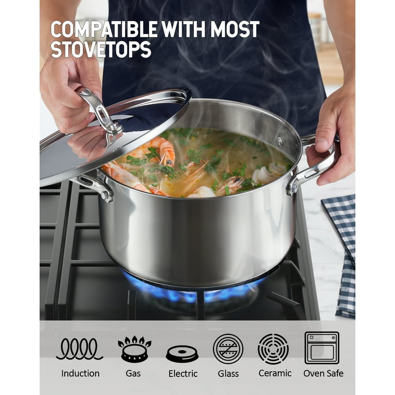 Cooks Standard 10 Piece Multi-Ply Clad Cookware Set Stainless Steel